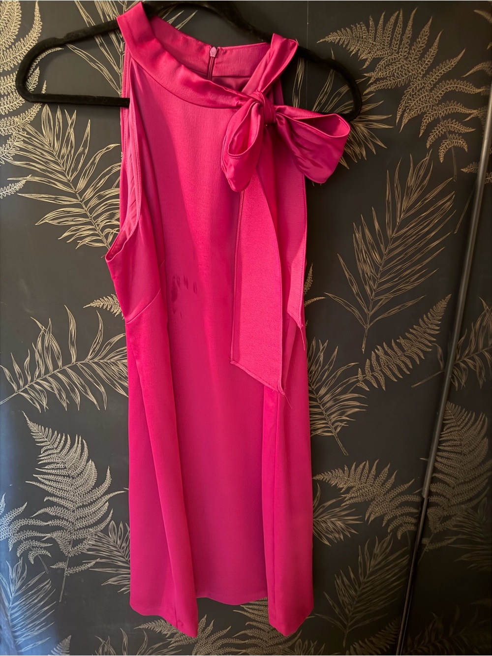 Vince Camuto One-Shoulder Bow Dress - Hot Pink